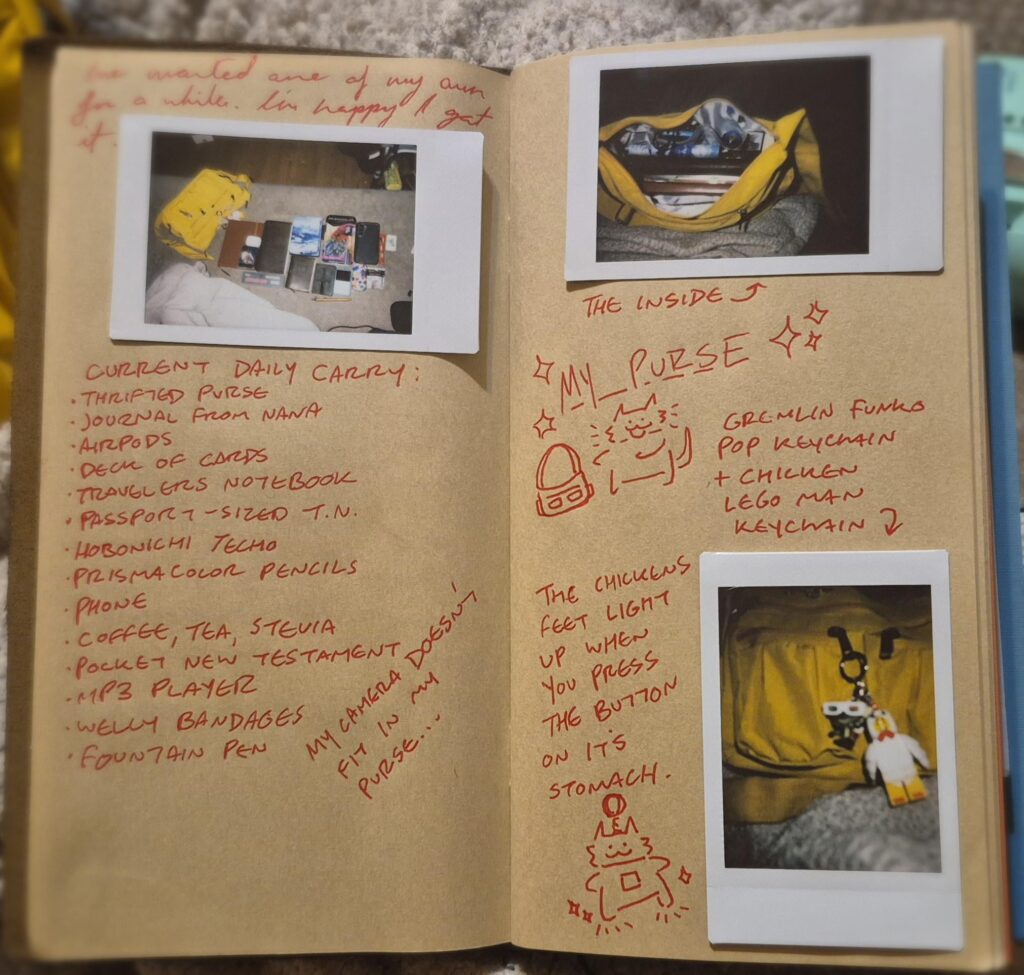 Thought my journal entry would belong here! (What's in my bag, 25 year old)