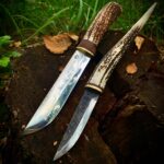 Two homemade knives using bought blades.