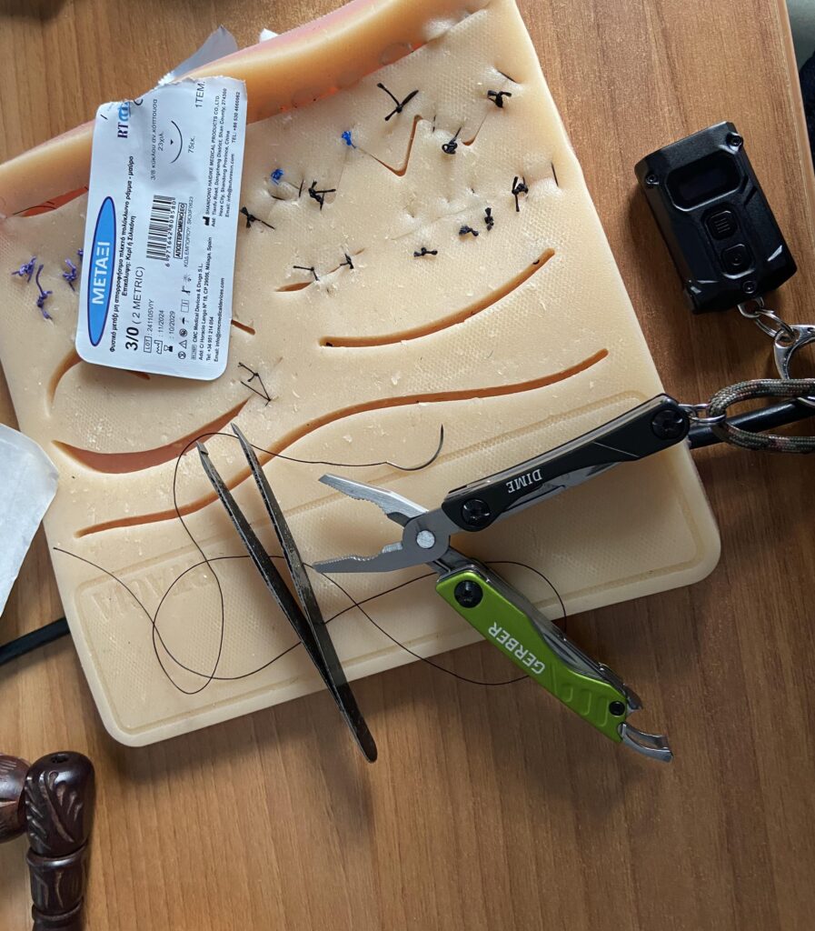 Suturing practice with my EDC!