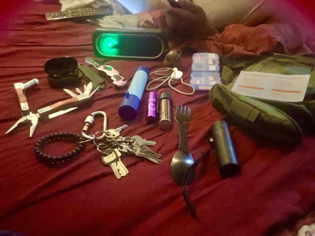 What do you think of the contents of my husband’s bag?