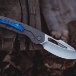 BMK Ether. Hollow grind, Magnacut, milled Ti with Timascus clip.