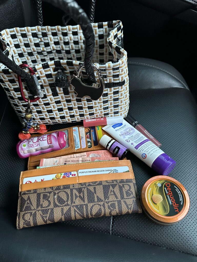 Rate my bag (inside edition) – unpacked it while waiting at drive thru 😂