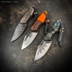 I made these three pocket carry knives for a wedding party.