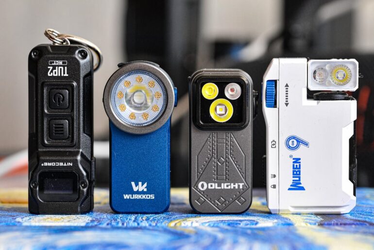 Wurkkos HD03 blue (unboxing) comparison vs Oclip Pro, TUP2, G5.
