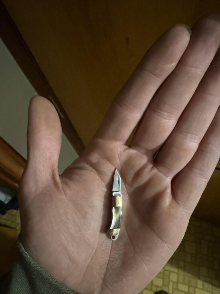 My mother bought me a knife