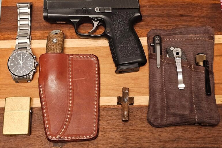 My standard EDC carry, though I do rotate knives and firearms.