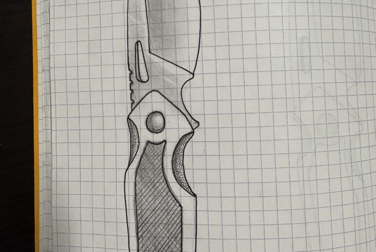 2.0 of my first knife design. Made some adjustments to make it more realistic. Liking it a lot