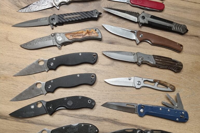 Spiderco and leatherman and others
