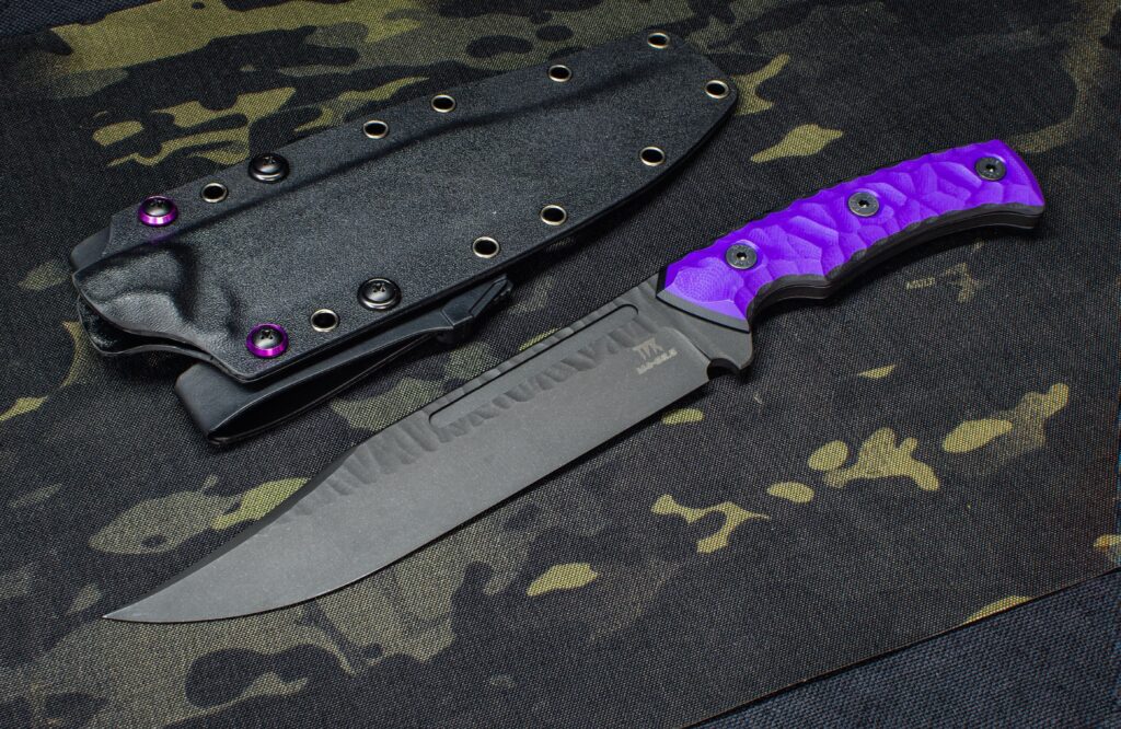 Fighter Bowie in CPM M4, custom G10 and Cerakote. One of my favorite knives to make!