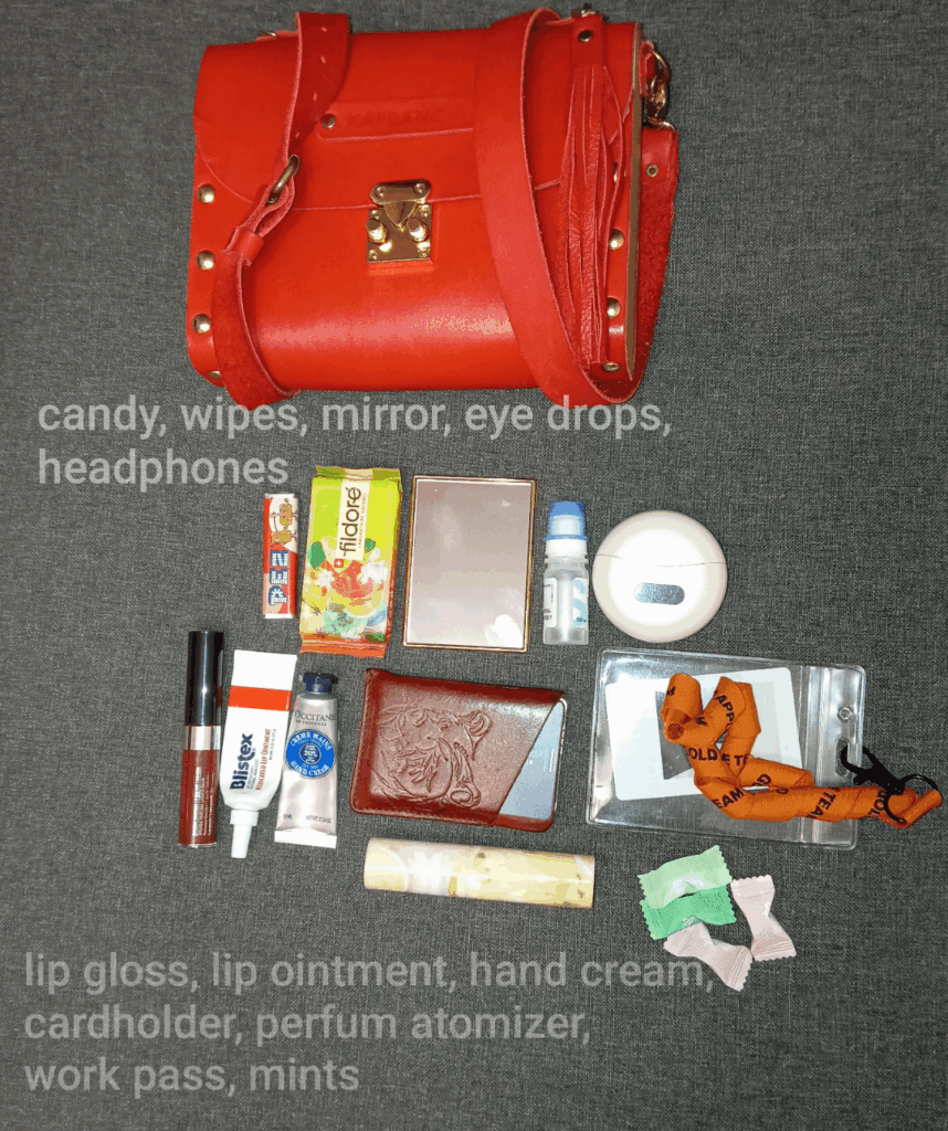 My smallest bag and what I usually have with me...