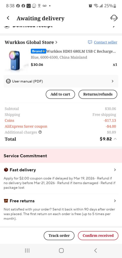 Insanely cheap Wurkkos order