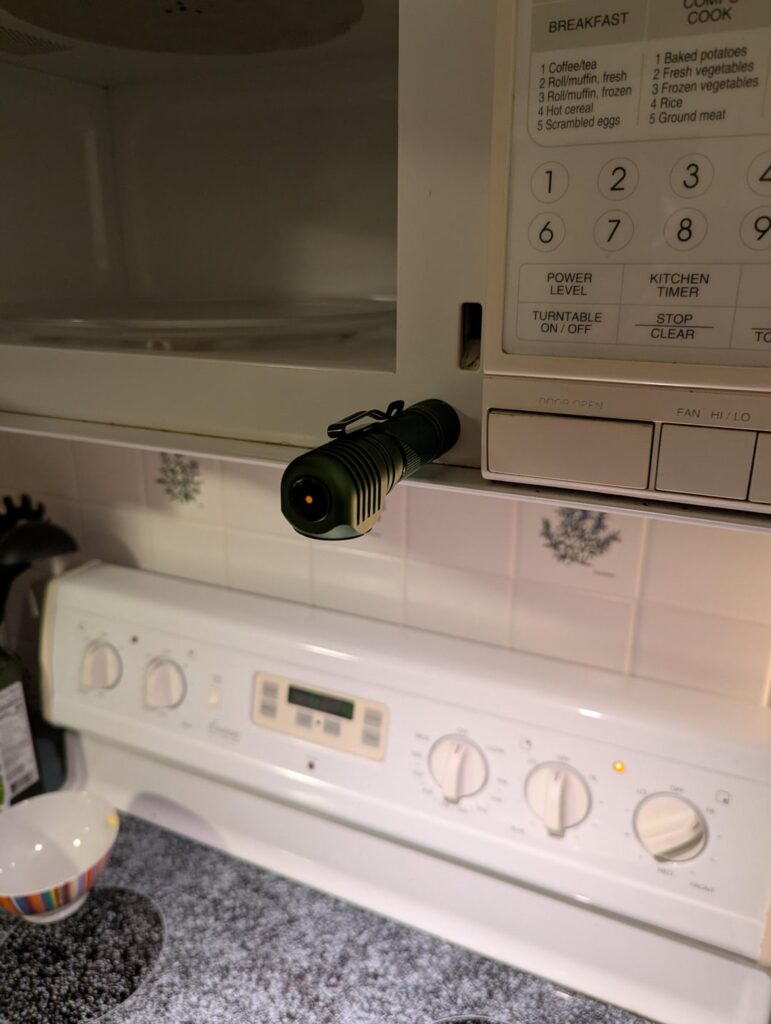 Microwave broke, needed a light