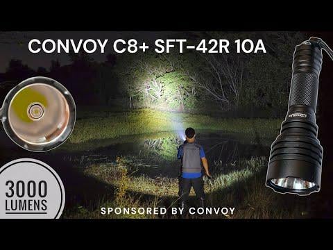 Convoy C8+ SFT-42R 6500K 10A Driver & Beamshots Comparison vs C8+ SFT-25R & M21B SFT-42R