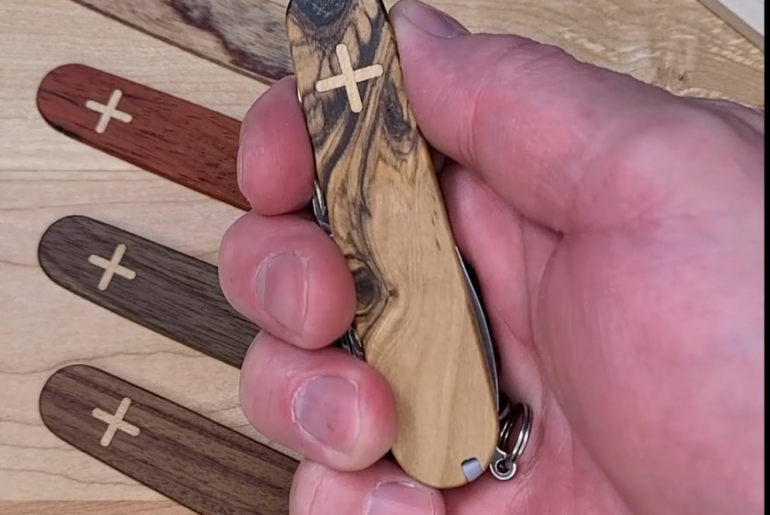 Italian Olivewood scales on the Victorinox Spartan!