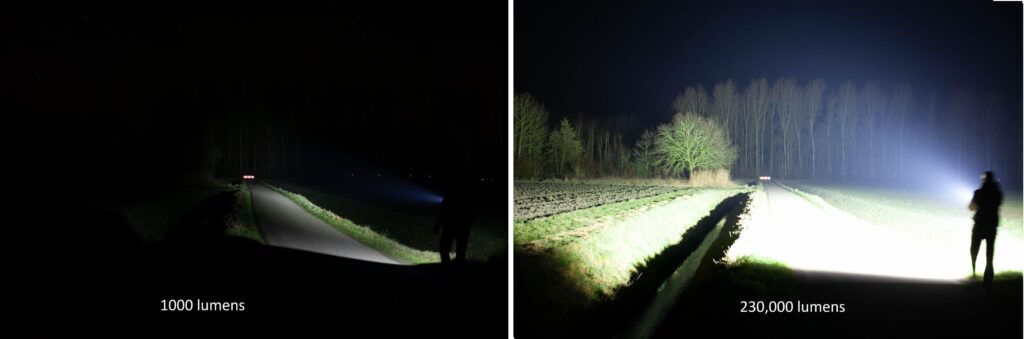 1,000 vs 230,000 lumens