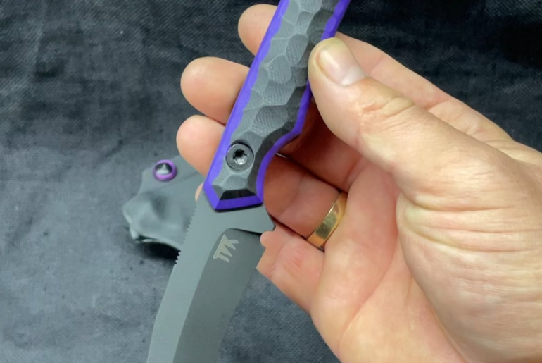 Quick video of a Lineman knife in Magnacut, black Cerakote and custom G10 scales