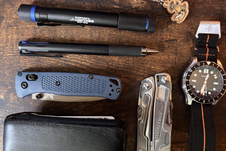 Neatly aligning items usually dumped on a desk