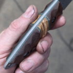 Sandblasted Burlap Micarta always gives that leather or pigskin football look, love it, Splits Acacia🤙