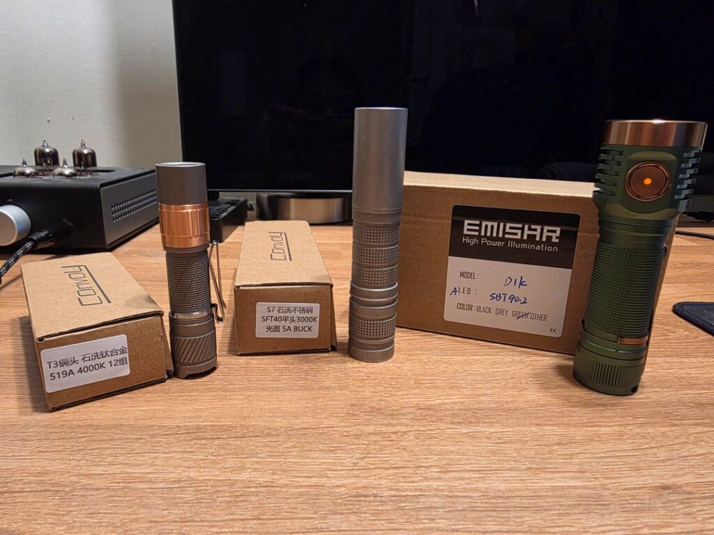 NLD D1K SBT90.2, Convoy T3 519a 4000K, S7 SFT40 3000K