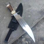 Custom Handmade Bowie Knife Stag Handle D2 Steel Hunting Knife Survival Knife