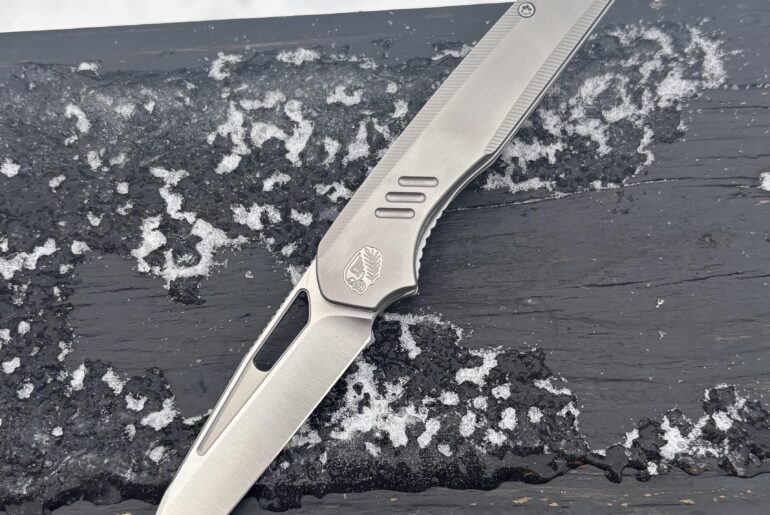 Civivi Guile + Peace Neighbor x GriffWorx Ti scales - almost perfect but the stop pin hits just behind the edge