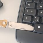I have to copy paste 520 times and don't want to hold the Ctrl key for minutes. My colleague and I didn't find a quick way to lock the key with software, so I locked it mechanically with my knive.