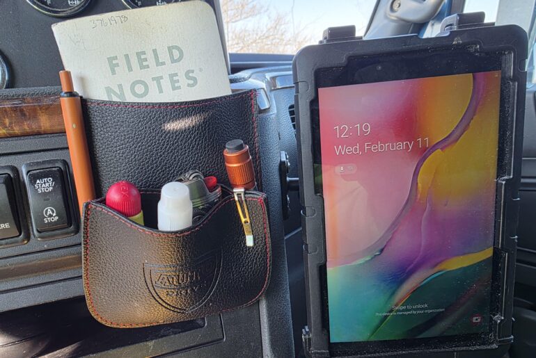 Dash mounted vehicle EDC