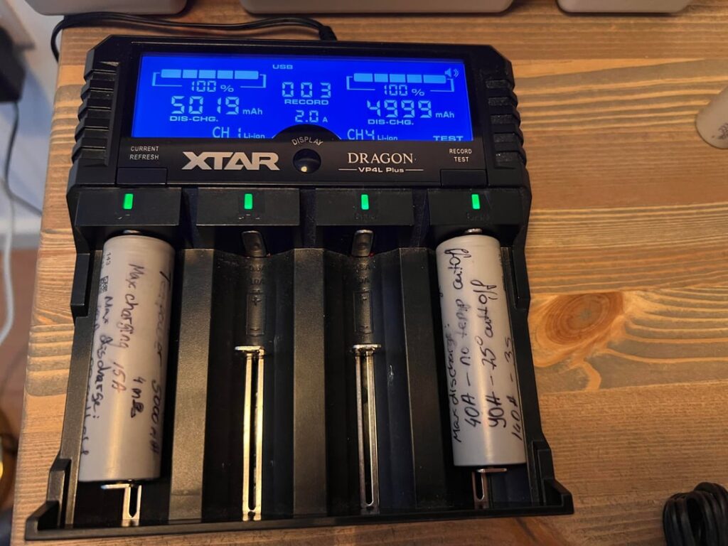Tenpower INR21700-50XG 21700 lithium battery tested in the XTAR Dragon VP4L Plus