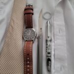 Sunday dress up with the Berny watch, Samior knife, and Disneyland pen.