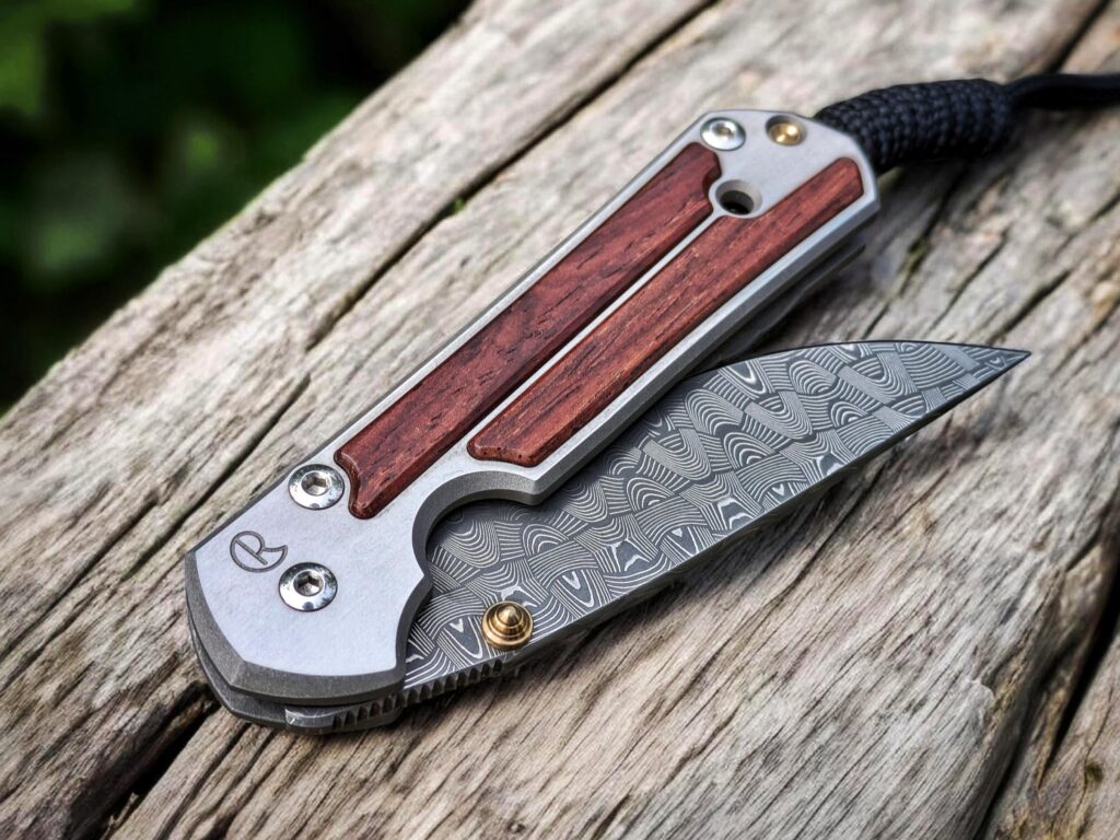 Small Sebenza 21; Cocobolo x D. Thomas basketweave damascus - a classy build with a timeless look