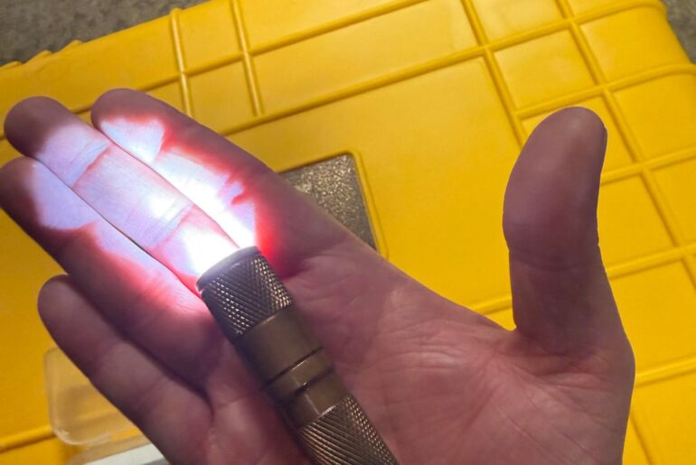 An older light, copper Maratac, single AA