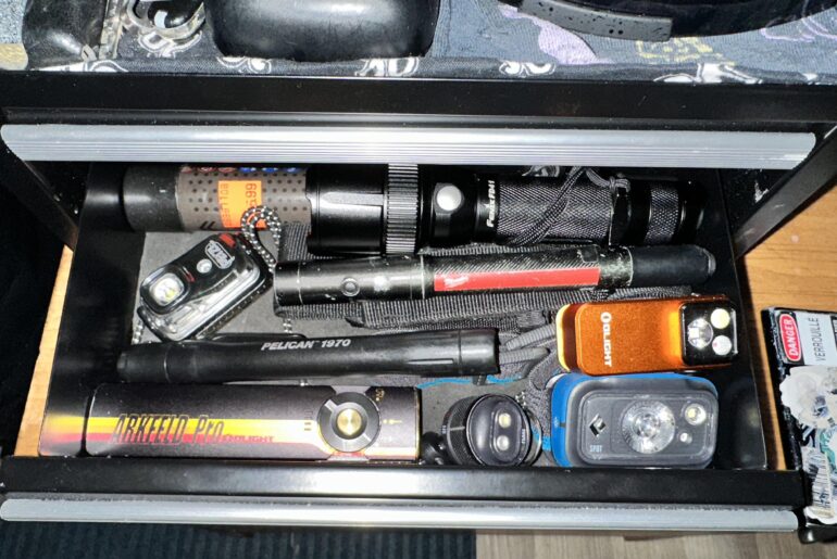 The flashlight drawer in my edc toolbox