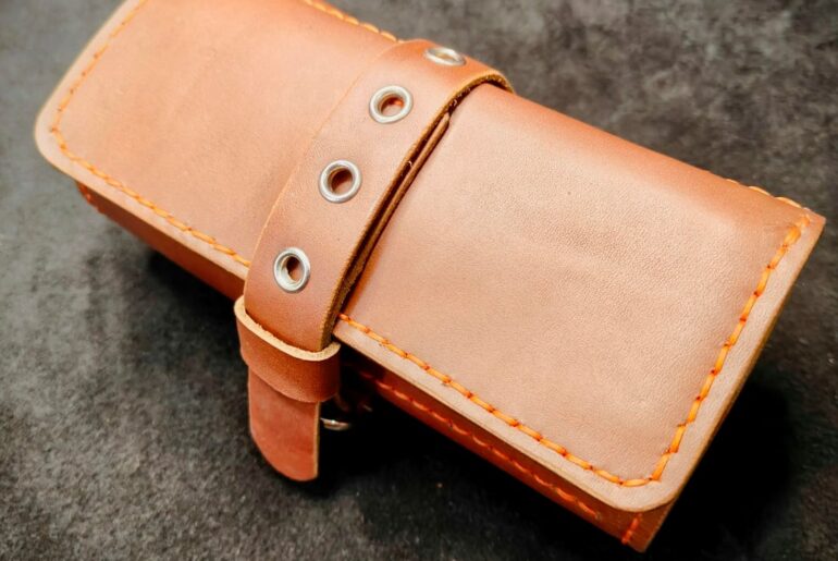 Hand crafted leather watch roll