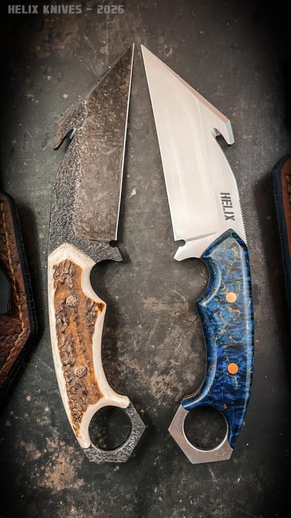 Finished these two seax style karambits yesterday.