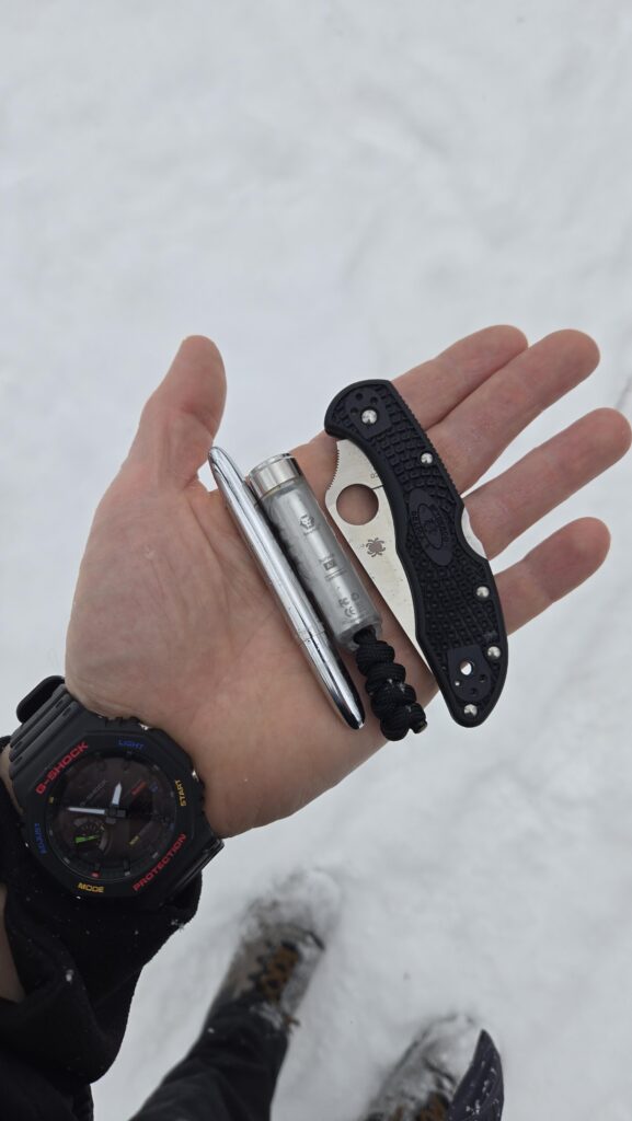 G-shock,Fisher space pen, Rovyvon flashlight, Spyderco Delica 4 🍻
