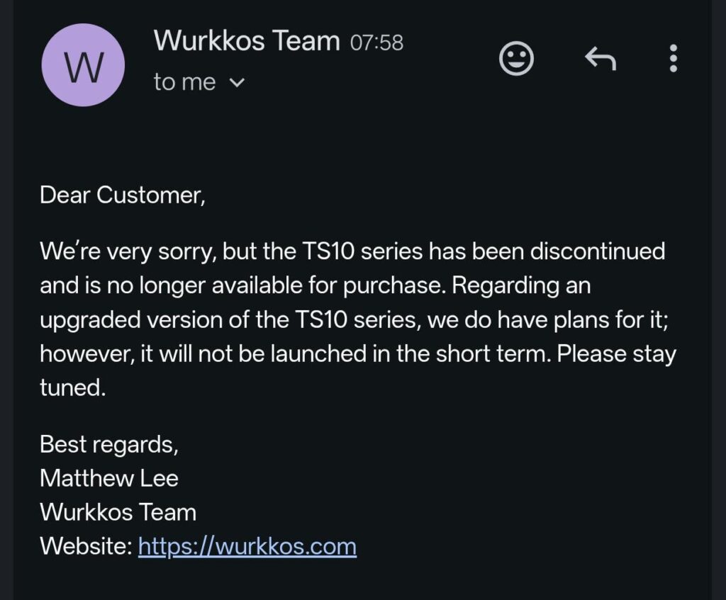 No TS10v3 for a while 🥲