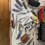 Chaotic pic of all the stuff I’m going to sharpen, clean and lube today