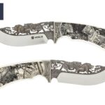 Throwback build: deep hand relief engraving + microscopic scrimshaw on mammoth ivory