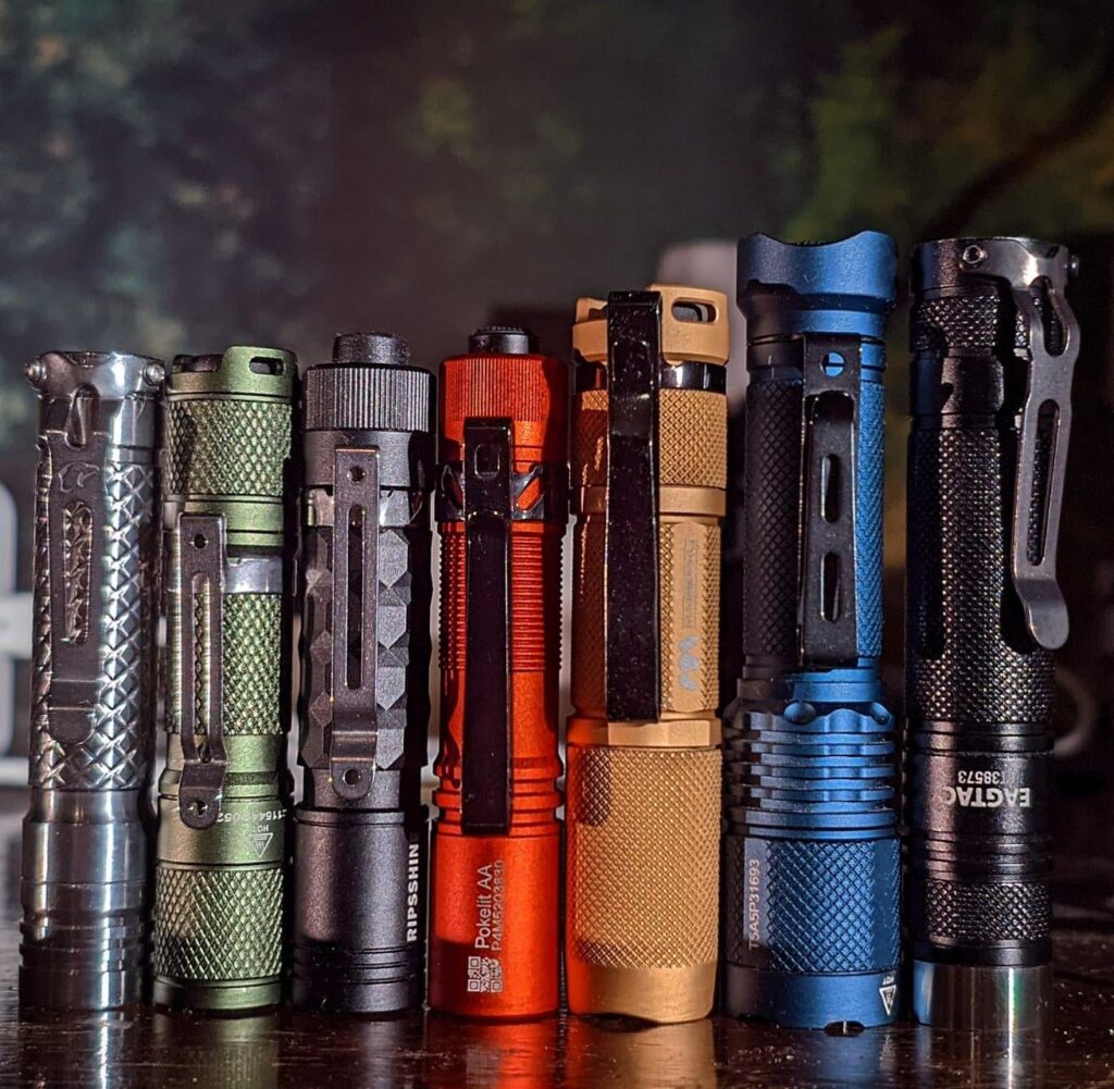 Eagtac D3A size comparison with other 14500/AA flashlights