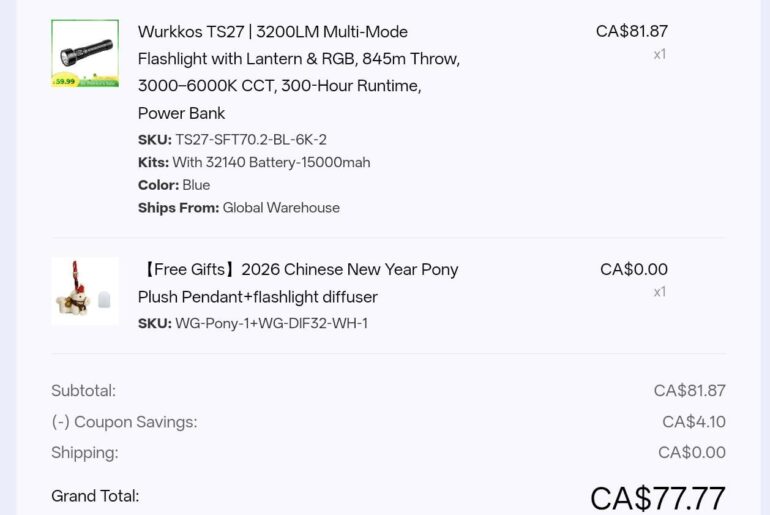 Bought a Wurkkos TS27 today