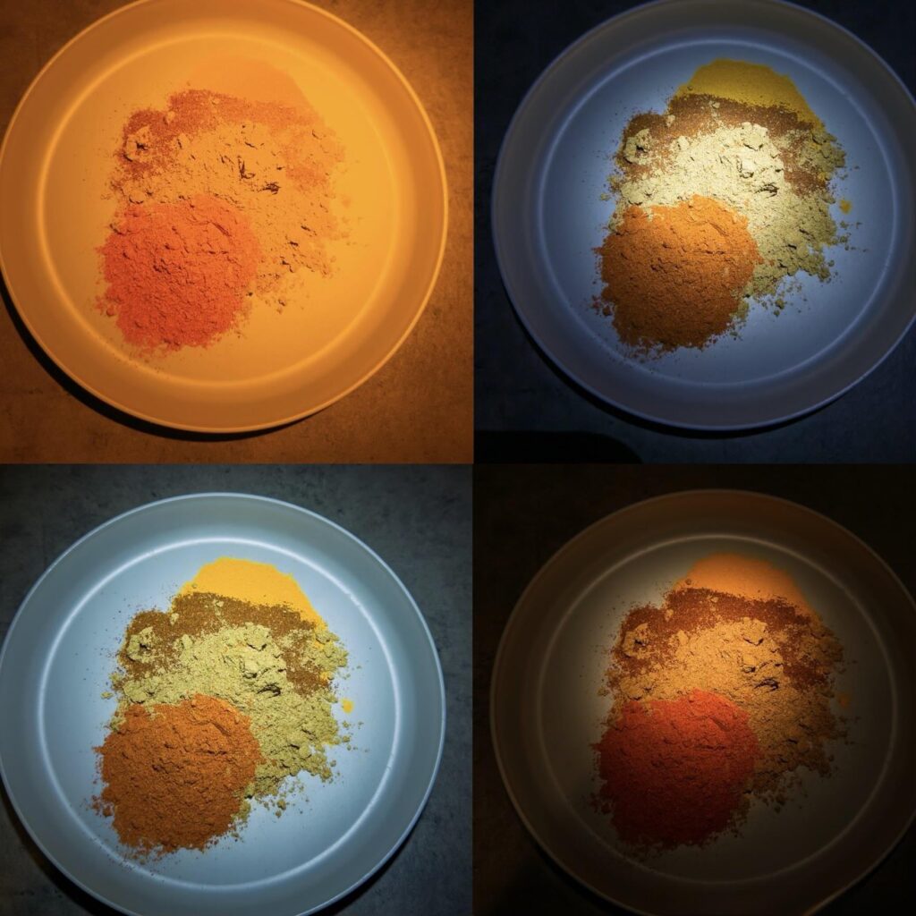 Tikka Masala CRI & CCT - LHP73b 1,800k/SFT25r 6,500k/XML 6,500k/Incandescent