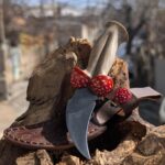 Mushroom foraging knife and sheath i made for my lovely girlfriend! Blade is made of 9KhF soviet steel, Handle carved of Linden tree wood, and my second ever leather sheath