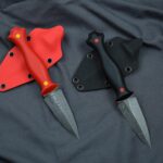 Two new daggers in 14C28N at 60HRC with G10 scales, liners and pins, kydex sheaths. How do you like them?