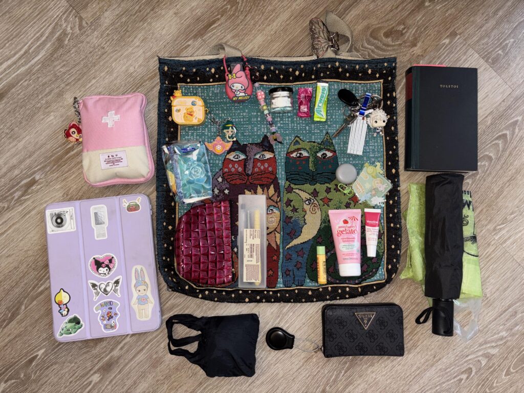 what's in my bag and what does it say about me? :D