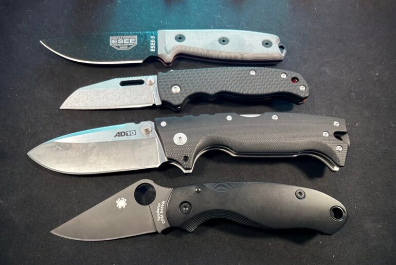 NKD! AD10 and ESEE 3 are new. Para 3 just got new scales and clip.