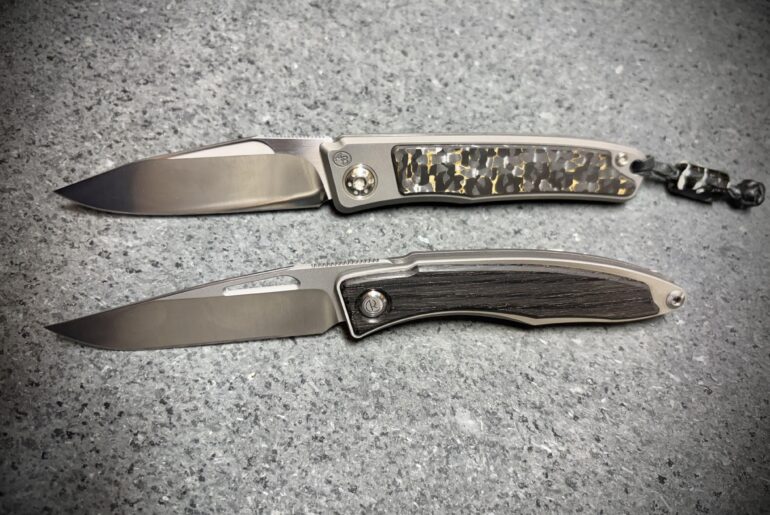 These two knives are pure art. Arno Bernard Rinkhals and Chris Reeve Knives Mnandi.