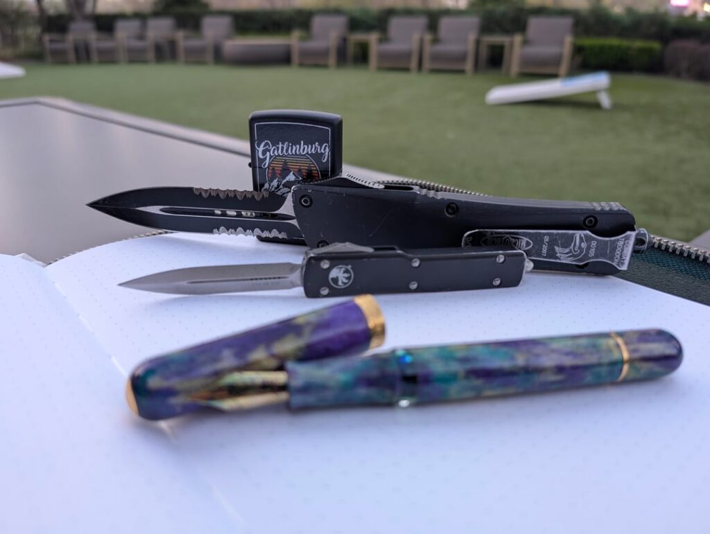 A mix of interests. Microtech and fountain pen