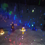 colored emitters in the rain