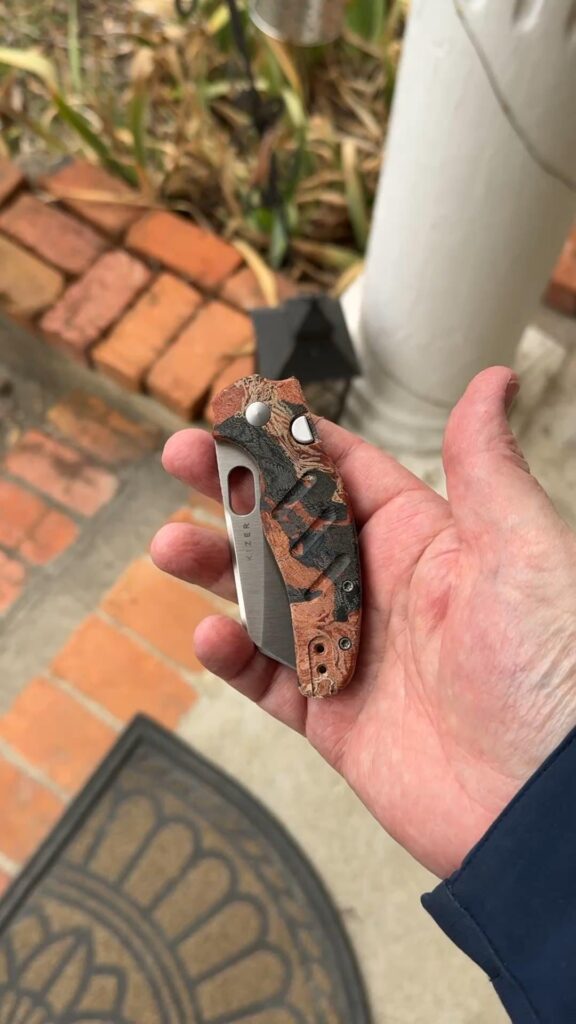 NKD!! Micarta Monday with the Sheepdog 2.9 in orange burl micarta
