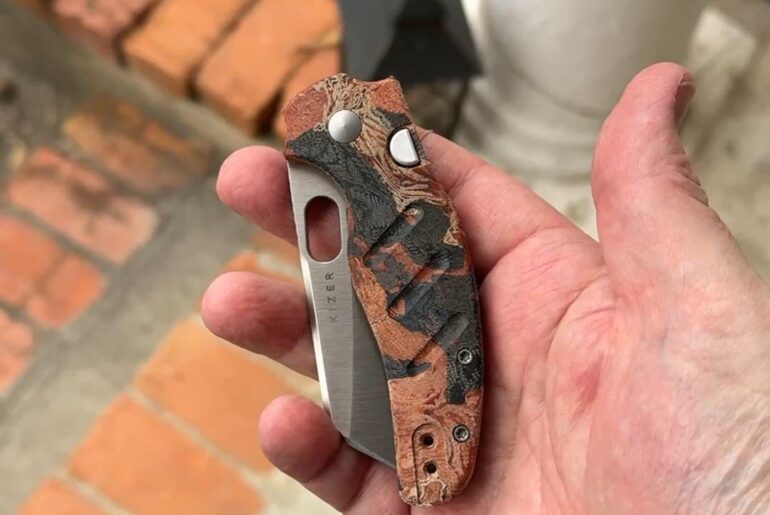 NKD!! Micarta Monday with the Sheepdog 2.9 in orange burl micarta